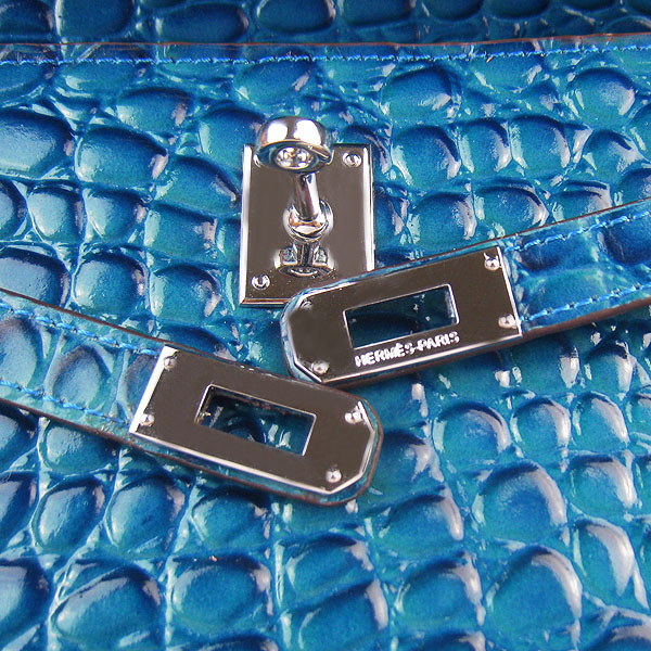 AAA Hermes Kelly 22 CM Stone Veins Handbag Blue H008 On Sale - Click Image to Close